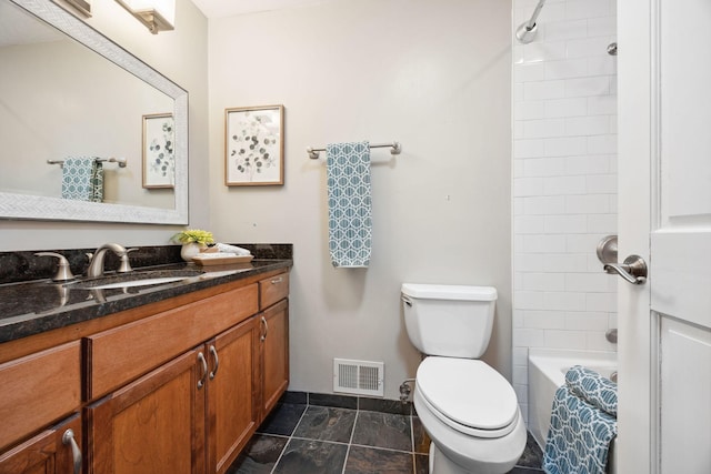 18120 Hummingbird Rd, Deephaven, MN 55391 - full bathroom featuring toilet, vanity, and shower / tub combination