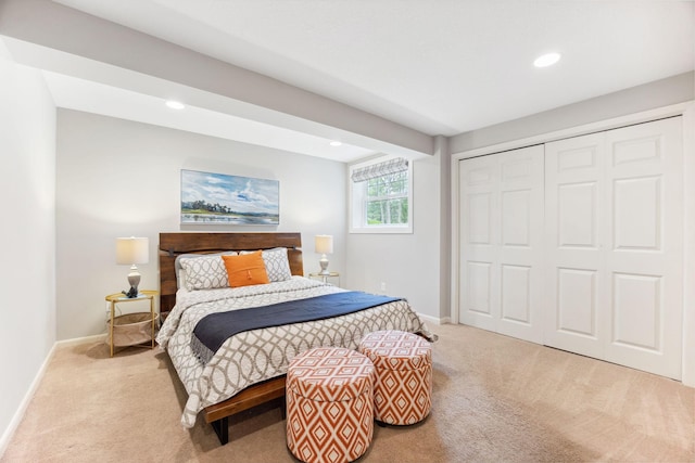 18120 Hummingbird Rd, Deephaven, MN 55391 - carpeted bedroom with baseboards, a closet, and recessed lighting