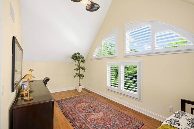 28 Greenway Gables, Minneapolis, MN 55403 - office featuring lofted ceiling and wood finished floors