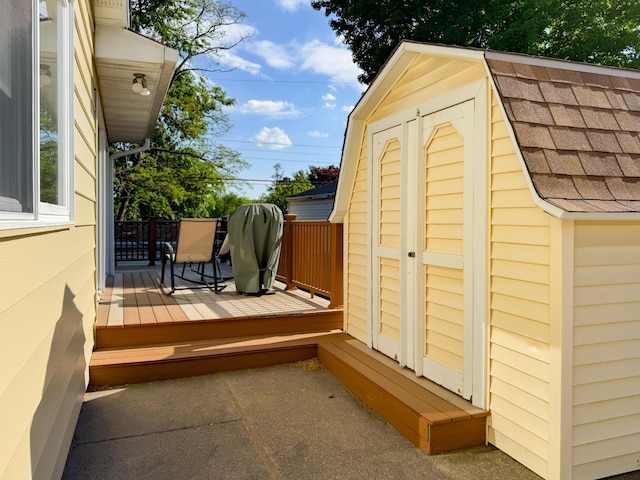 view of shed