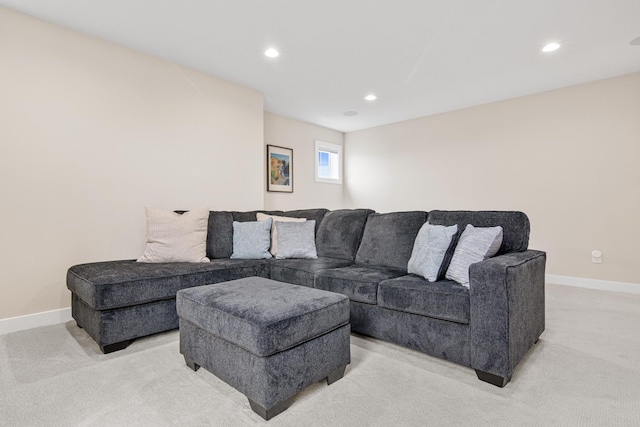 5068 Airlake Draw, Woodbury, MN 55129 - living room with light colored carpet, recessed lighting, and baseboards