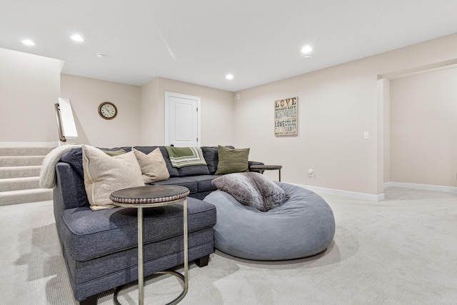 5068 Airlake Draw, Woodbury, MN 55129 - living room with light colored carpet, recessed lighting, and baseboards