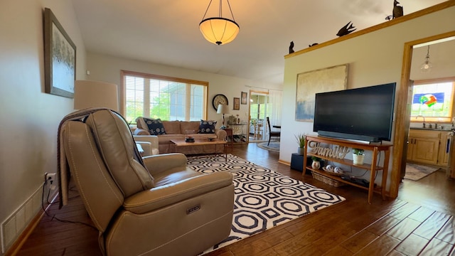 33401 Lakes Trl, Chisago Lake Twp, MN 55045 - living room with wood finished floors and plenty of natural light