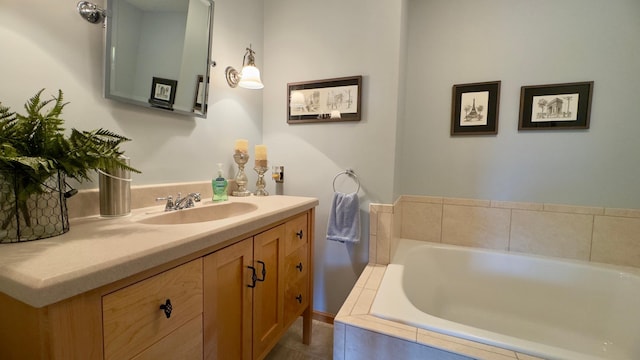 33401 Lakes Trl, Chisago Lake Twp, MN 55045 - full bathroom with vanity, a garden tub, and tile patterned floors