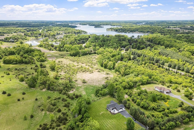 33401 Lakes Trl, Chisago Lake Twp, MN 55045 - bird's eye view of a large body of water and a heavily wooded area