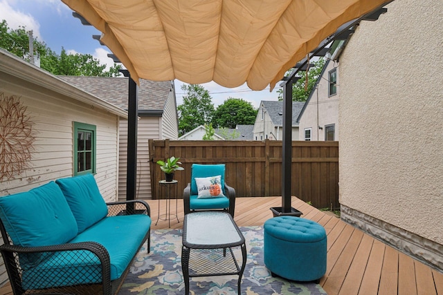 4613 34th Ave S, Minneapolis, MN 55406 - wooden terrace with fence and outdoor lounge area