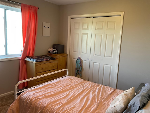1218 8th Ave NW, Perham, MN 56573 - bedroom featuring carpet floors, a closet, and baseboards