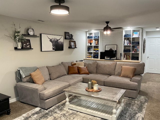1218 8th Ave NW, Perham, MN 56573 - carpeted living room with ceiling fan