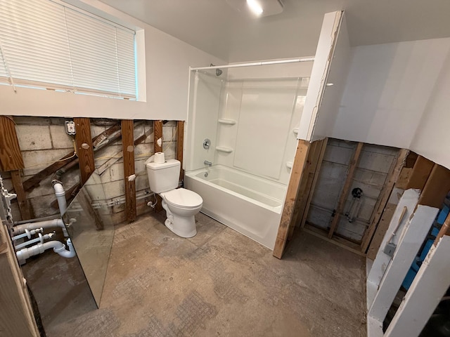 4615 County Road 5 NW, Byron, MN 55920 - full bath featuring toilet, concrete floors, and shower / bath combination