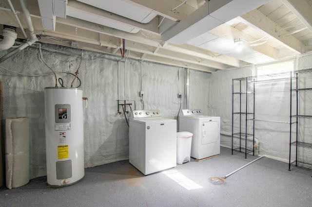 504 Wisconsin Ave N, Frederic, WI 54837 - laundry room with washing machine and clothes dryer and electric water heater