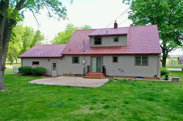 330 1st St W, Lake Lillian, MN 56253 - rear view of house with a patio and a yard