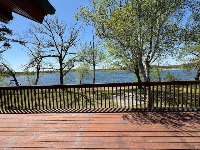 35918 410th Ave SE, Queen Twp, MN 56542 - wooden terrace with a water view
