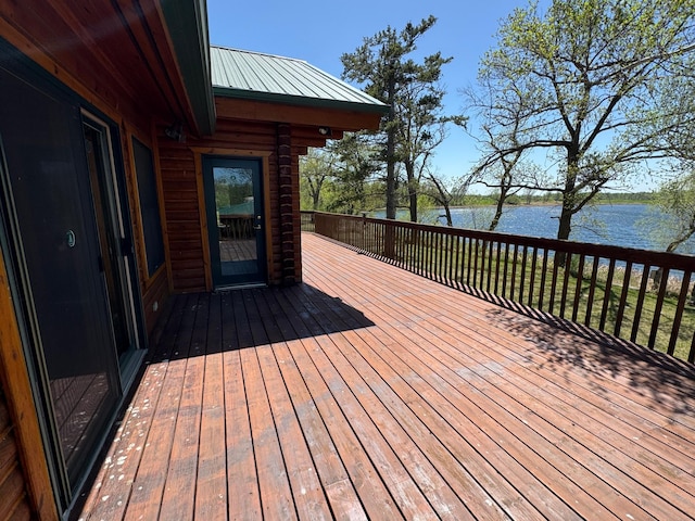35918 410th Ave SE, Queen Twp, MN 56542 - deck featuring a water view