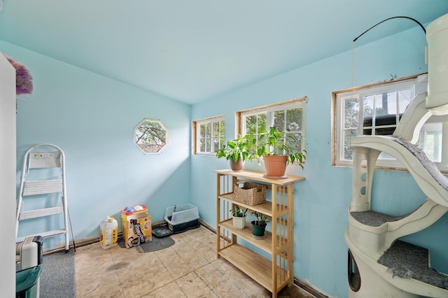 dining space with baseboards