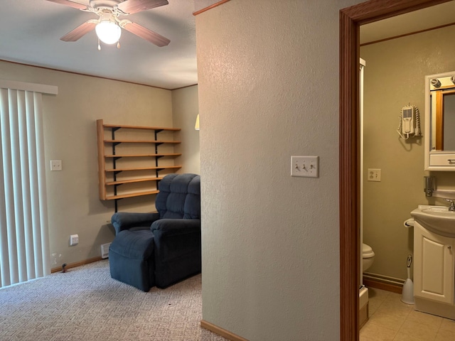 19103 County 4, Henrietta Twp, MN 56470 - sitting room with a ceiling fan and baseboards