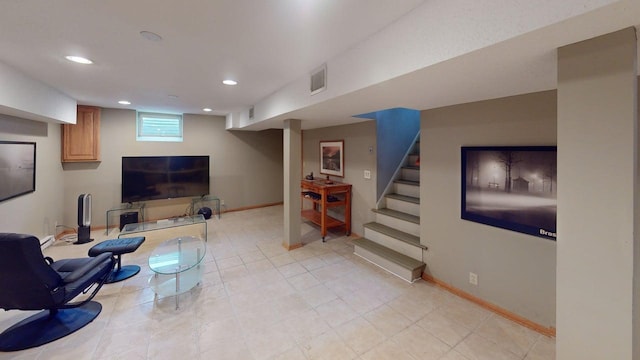 2559 Westview Ter, Hopkins, MN 55305 - living area with recessed lighting and stairway
