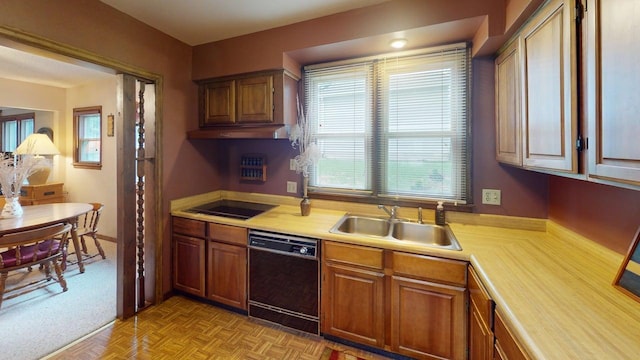 2559 Westview Ter, Hopkins, MN 55305 - kitchen featuring black appliances, light countertops, and brown cabinets