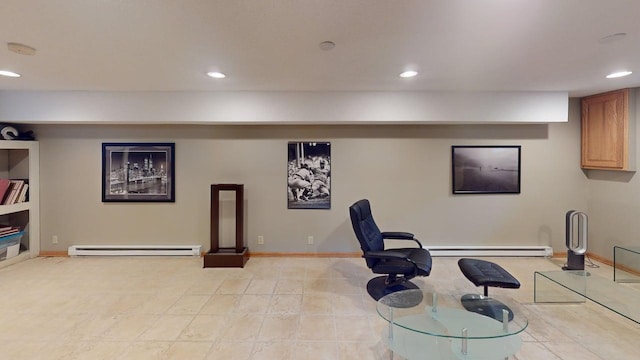 2559 Westview Ter, Hopkins, MN 55305 - living area featuring baseboard heating and recessed lighting