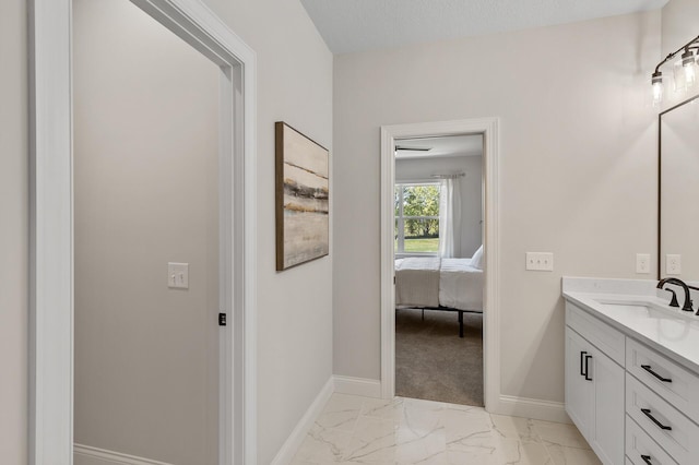 20105 Glenbrook Path, Lakeville, MN 55044 - ensuite bathroom with marble finish flooring, vanity, and baseboards