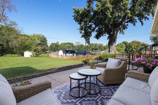 1409 Smith Ave S, West Saint Paul, MN 55118 - view of patio / terrace with a storage unit