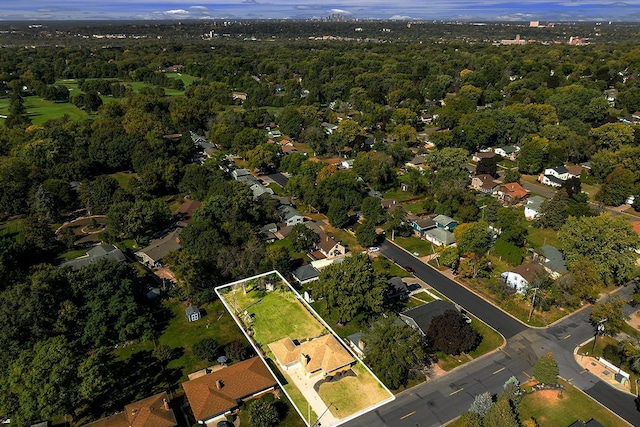 1409 Smith Ave S, West Saint Paul, MN 55118 - aerial overview of property's location with property parcel outlined and nearby suburban area