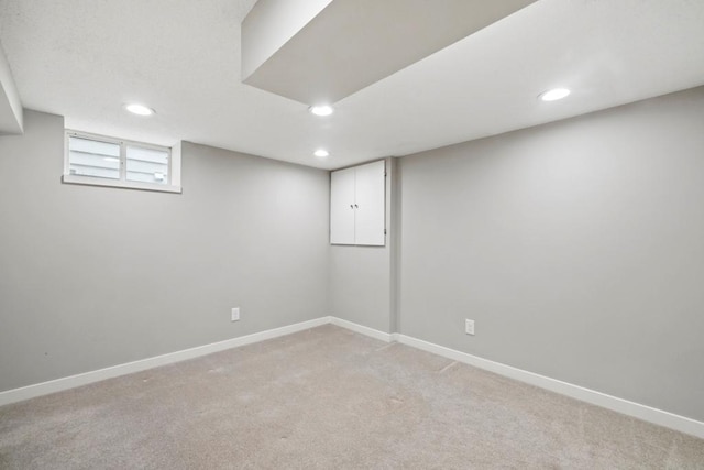 5629 35th Ave S, Minneapolis, MN 55417 - basement featuring recessed lighting, light carpet, and baseboards