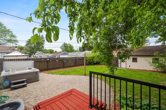 5629 35th Ave S, Minneapolis, MN 55417 - wooden terrace featuring a hot tub and a patio