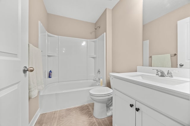 12262 71st St NE, Otsego, MN 55330 - full bath with toilet, vanity, bathtub / shower combination, and baseboards