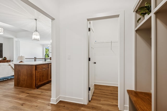 14633 Packard St NE, Ham Lake, MN 55304 - mudroom featuring light wood-style floors and a sink
