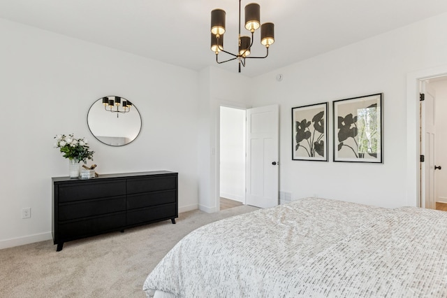 14633 Packard St NE, Ham Lake, MN 55304 - bedroom featuring a chandelier and carpet