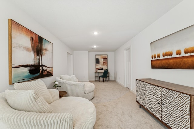 14633 Packard St NE, Ham Lake, MN 55304 - sitting room featuring light carpet and recessed lighting