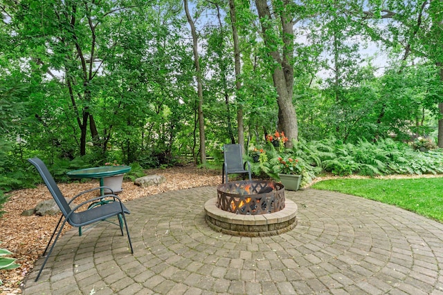 9755 Egret Blvd NW, Coon Rapids, MN 55433 - view of patio with an outdoor fire pit