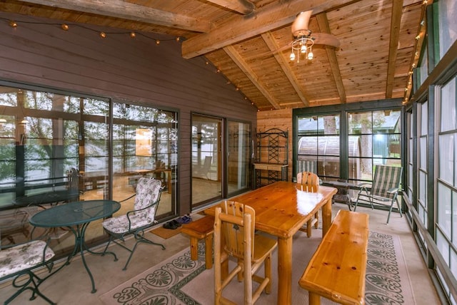 22855 Lake Hubert Dr, Lake Edward Twp, MN 56401 - sunroom / solarium with wood ceiling and wood walls