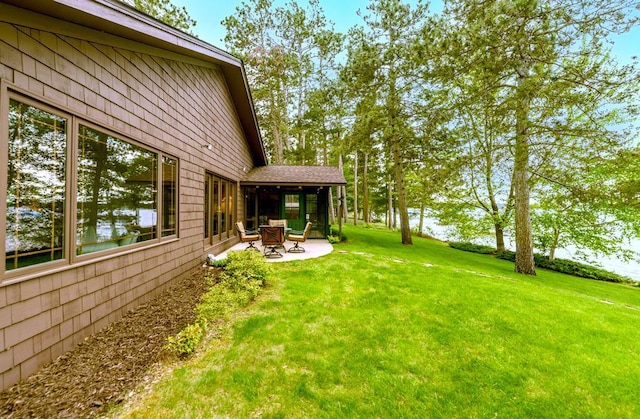 22855 Lake Hubert Dr, Lake Edward Twp, MN 56401 - view of green lawn featuring a patio area