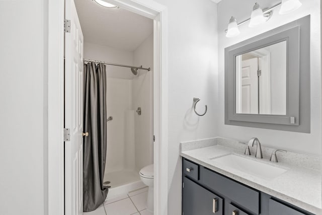 3425 Golfview Dr Unit 308, Eagan, MN 55123 - full bathroom with toilet, tile patterned floors, a shower stall, and vanity