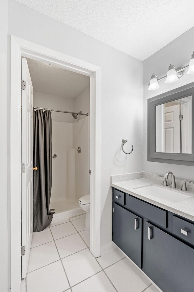 3425 Golfview Dr Unit 308, Eagan, MN 55123 - bathroom featuring toilet, vanity, a shower with curtain, and tile patterned flooring