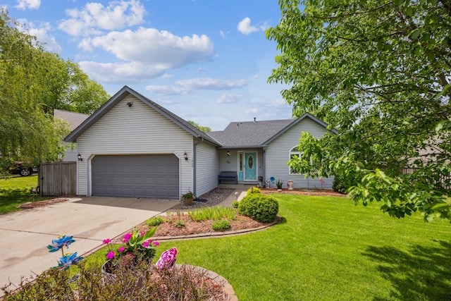 1435 104th Ln NW, Coon Rapids, MN 55433 - single story home featuring an attached garage, driveway, a front yard, and roof with shingles