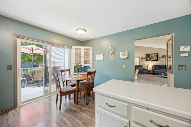 1435 104th Ln NW, Coon Rapids, MN 55433 - dining space featuring wood finished floors and a textured ceiling