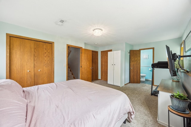 1435 104th Ln NW, Coon Rapids, MN 55433 - bedroom with multiple closets, light colored carpet, and ensuite bath