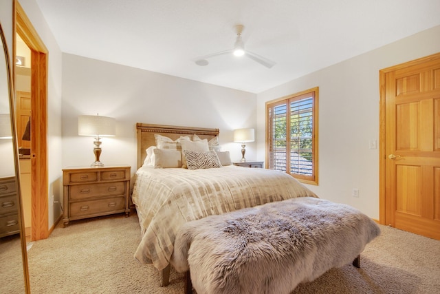 10014 Cove Dr, Hopkins, MN 55305 - bedroom with light carpet and ceiling fan