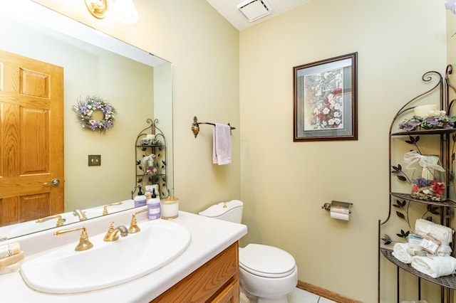 4822 3rd St NW, Rochester, MN 55901 - half bath with toilet, vanity, and tile patterned floors