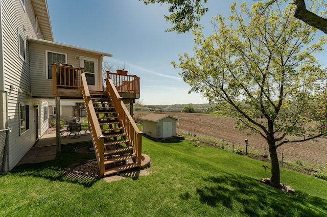 4822 3rd St NW, Rochester, MN 55901 - view of yard with stairs, a patio, and a wooden deck