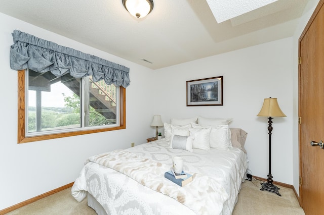4822 3rd St NW, Rochester, MN 55901 - bedroom featuring light colored carpet, baseboards, and a skylight