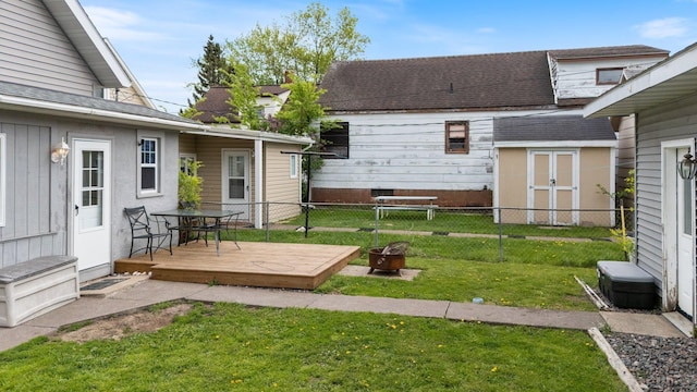 301 3rd St, Nashwauk, MN 55769 - view of yard with a deck and an outdoor fire pit