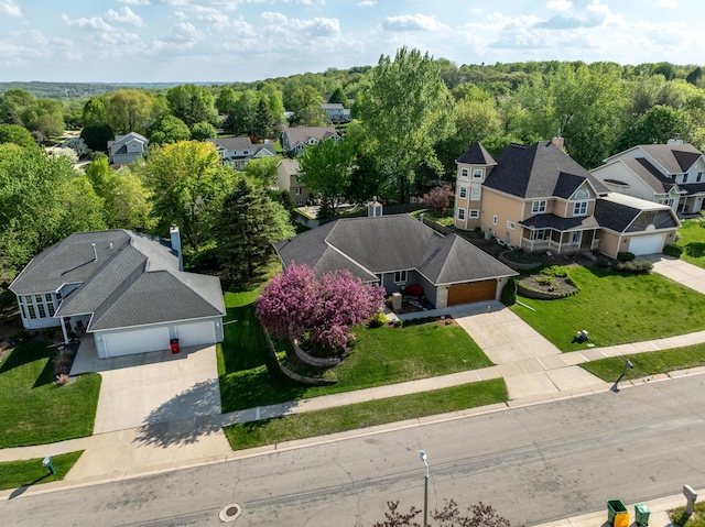 aerial perspective of suburban area