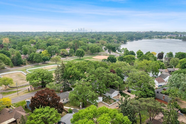 aerial view of a large body of water