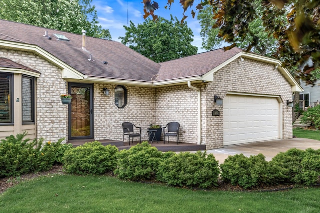 480 Suzanne Ave, Shoreview, MN 55126 - view of front facade with a shingled roof, an attached garage, brick siding, and a front lawn
