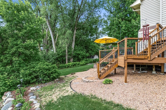480 Suzanne Ave, Shoreview, MN 55126 - view of yard with stairway and a wooden deck