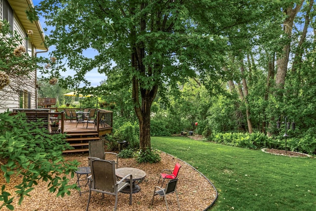 480 Suzanne Ave, Shoreview, MN 55126 - view of green lawn with a deck