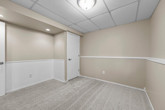 824 96th Ln NE, Blaine, MN 55434 - carpeted spare room with a paneled ceiling and recessed lighting